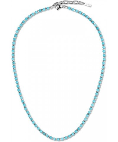 Women's Men's Stone Beaded Strand Necklace Synthetic Turquoise $18.56 Necklaces