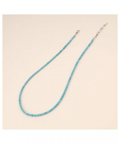 Women's Men's Stone Beaded Strand Necklace Synthetic Turquoise $18.56 Necklaces