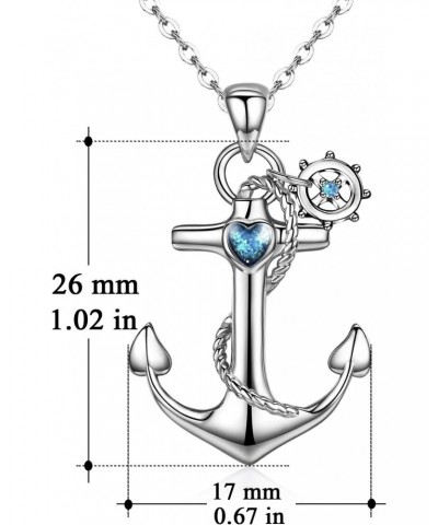 Anchor Necklace, Sterling Silver Anchor Pendant Sailor Necklace Nautical Jewelry Anchor Jewelry for Women Gifts for Best Frie...