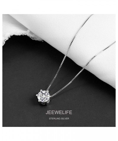 Sterling Silver Cubic Zirconia Necklace Birthday Gifts for Women Girls (7-80th Birthday Gifts) 10th $13.02 Necklaces