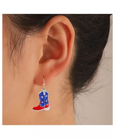 Patriotic Earrings for Women,4th of July Independence Day Earrings American USA Flag Earrings Red White Blue Butterfly Wing B...