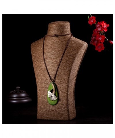 Womens Pendant Necklace Wood Handmade Jewelry Long Rope Sweater Necklace for Woman R9-MFZ2-APQF $7.79 Necklaces