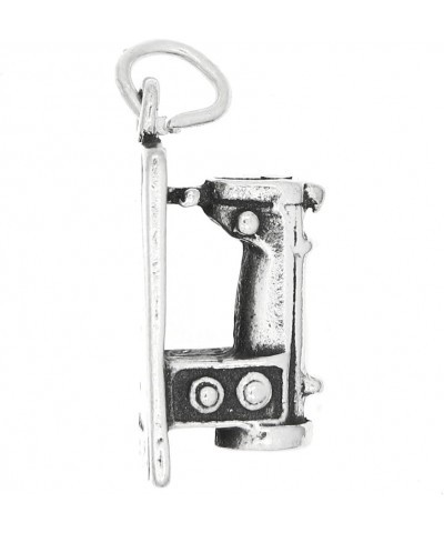 Sterling Silver Oxidized Three Dimensional Medium Size Sewing Machine Charm $10.01 Bracelets