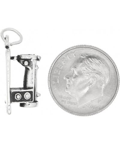 Sterling Silver Oxidized Three Dimensional Medium Size Sewing Machine Charm $10.01 Bracelets