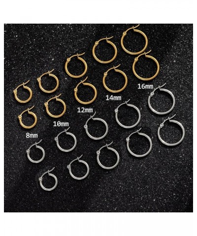 10 Pairs Silver Hoop Earrings Set for Women Surgical Steel Hoop Earrings Lightweight Hypoallergenic Tiny Small Hoops For Girl...