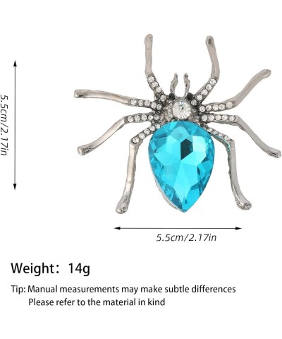 Rhinestone Halloween Spider Shape Brooch Pins for Women Girls Gift A-silvery-blue $8.84 Brooches & Pins