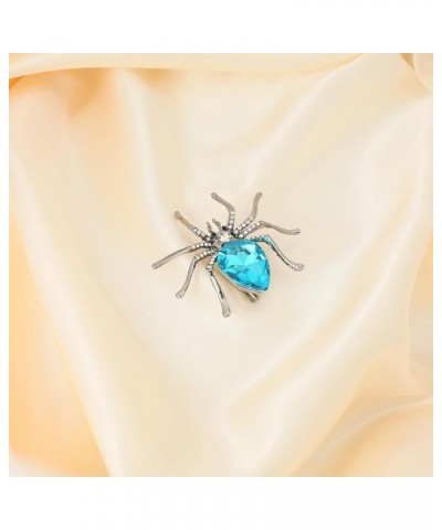 Rhinestone Halloween Spider Shape Brooch Pins for Women Girls Gift A-silvery-blue $8.84 Brooches & Pins