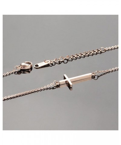 Stainless Steel Chain Simple Cross Anklet Ladies Summer Sandals Jewelry Anklet Anklet Durable Not Fading Silver $14.97 Anklets