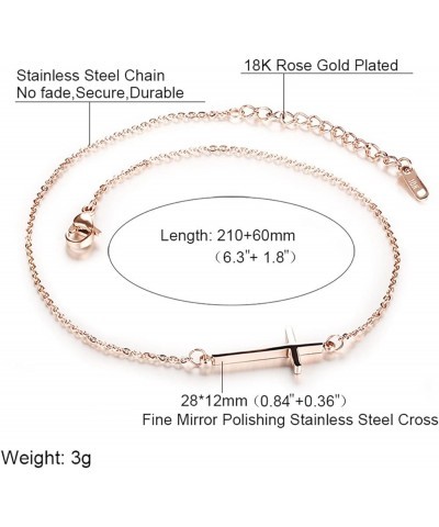 Stainless Steel Chain Simple Cross Anklet Ladies Summer Sandals Jewelry Anklet Anklet Durable Not Fading Silver $14.97 Anklets