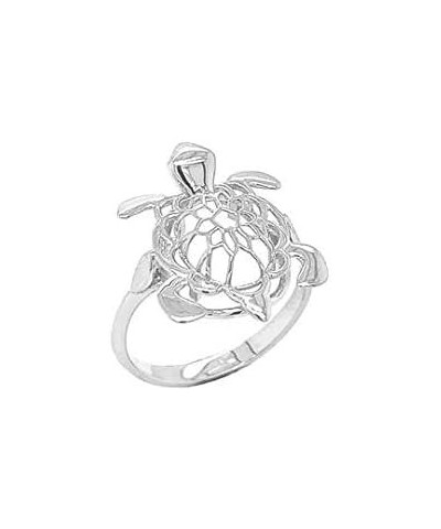 Fine 10k Gold Open-Style Turtle Statement Ring White Gold $43.70 Rings