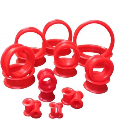 PAIR of Red Soft Silicone Ear Tunnels Plugs - up to size 50mm! 1" (26mm) $9.21 Body Jewelry