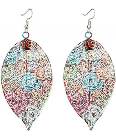 Drop Earrings Hollow Leaf Print Earrings Vintage Ethnic Style Dangle Earrings for Women Girls Gift $5.93 Earrings