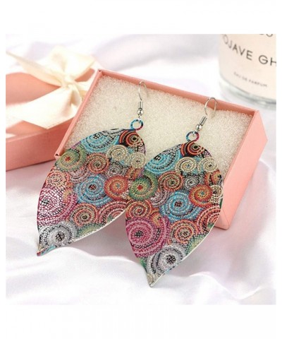 Drop Earrings Hollow Leaf Print Earrings Vintage Ethnic Style Dangle Earrings for Women Girls Gift $5.93 Earrings