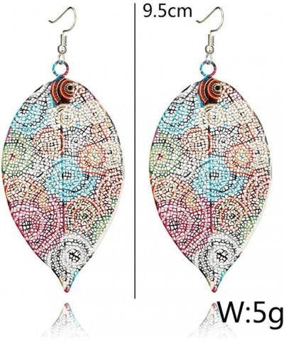 Drop Earrings Hollow Leaf Print Earrings Vintage Ethnic Style Dangle Earrings for Women Girls Gift $5.93 Earrings