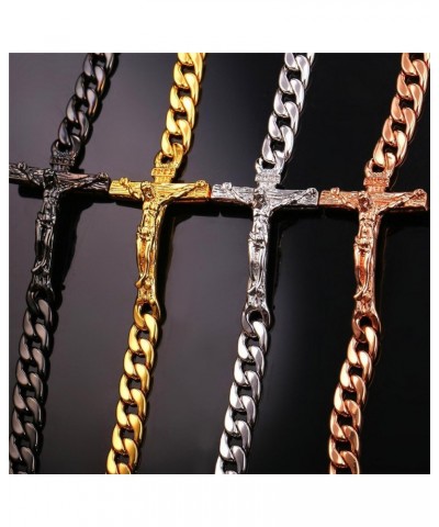 Christian Bracelets Stainless Steel 18K Gold Plated Cross Bracelet, Saint Bendict Bracelet, Rosary Bracelets for Men Women Cr...