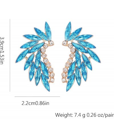 Vintage Rhinestone Personalized Earrings Crystal Cluster Pendant Earrings for Women'S Fashion Shiny Earrings Sky Blue $8.06 E...