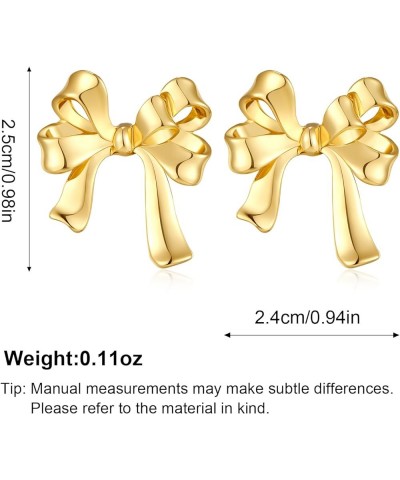 Gold Bow Stud Earrings for Women Fashion Jewelry Gift gold-3 $8.66 Earrings