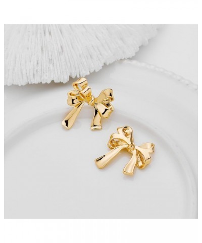 Gold Bow Stud Earrings for Women Fashion Jewelry Gift gold-3 $8.66 Earrings