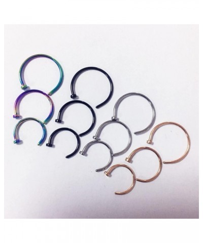 Nose Rings Studs L Nose Rings Screw Nose Rings Nose Bone Studs for Women 18g 20g 22g 14K Gold Plated 21pcs 20g L $10.19 Body ...