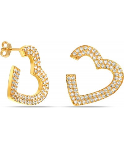 925 Sterling Silver Love Heart Earring Lightweight Heart-Shape Stud Drop Dangle Earrings for Women Gold Heart Stud-0.59 $16.5...