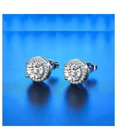 Simulated Diamond Stud Earrings for Women Hypoallergenic Sterling Silver CZ Stud Earring Set | Friction Butterfly Backs 6 Pai...