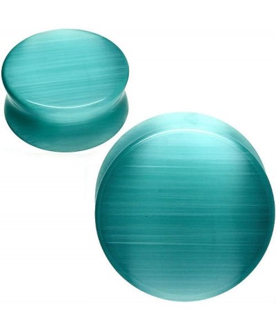 Cats Eye Glass Ear Gauges 16mm- 5/8 inch Aqua Cats Eye $9.40 Body Jewelry