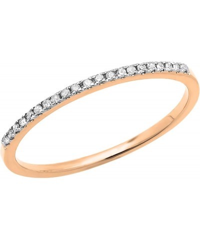 0.10 Carat (ctw) Round White Diamond Stackable Wedding Band for Her in 10K Gold 9 Rose Gold $73.56 Bracelets