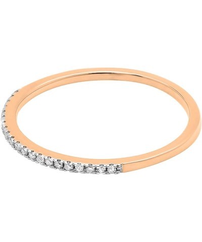 0.10 Carat (ctw) Round White Diamond Stackable Wedding Band for Her in 10K Gold 9 Rose Gold $73.56 Bracelets