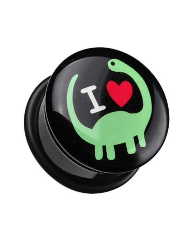 I Heart Dinosaur' Single Flared WildKlass Ear Gauge Plug (Sold as Pairs) 00 GA (10mm) $9.87 Body Jewelry