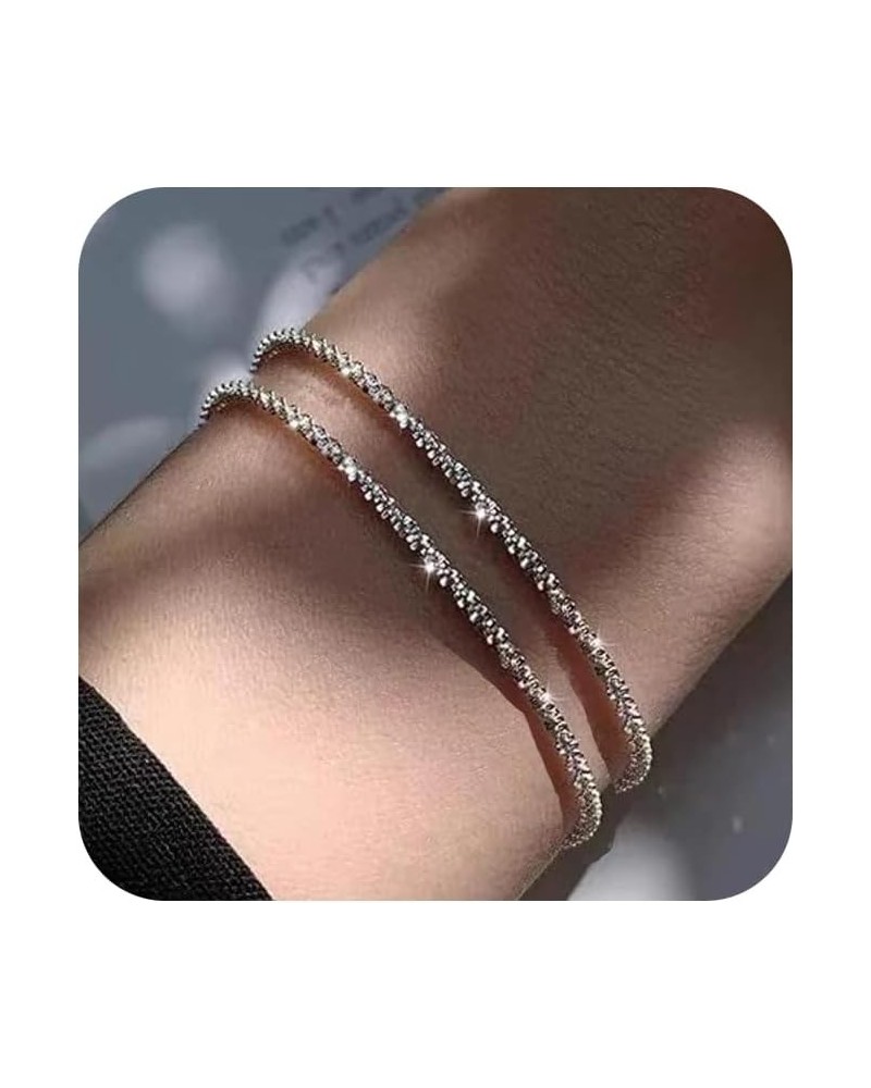 Layered Bracelets Bracelets Set for Women 14K Gold Plated/Silver Dainty Link Chain Bracelet Stackable Jewelry Gifts for Girls...