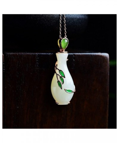 Guanyin Natural Jade Vase Willow Branch Pendant Necklace Chinese Female Fashion Jewelry $13.63 Necklaces