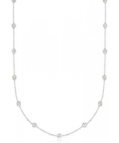 14kt Gold Bezel-Set Diamond Station Necklace 2.00 ct. t.w. in White Gold 18.0 Inches $1.00 Necklaces