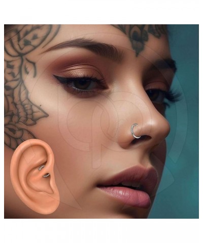 Premium Body Jewelry - Titanium Classic Nostril Nail Ring - 22G 20G 18G - Septum Cartilage Helix Tragus Conch Rook Daith Earl...