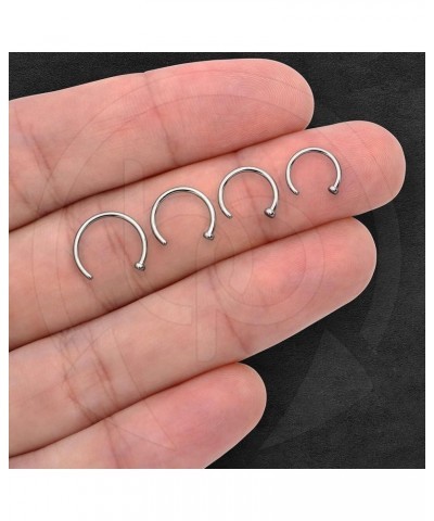 Premium Body Jewelry - Titanium Classic Nostril Nail Ring - 22G 20G 18G - Septum Cartilage Helix Tragus Conch Rook Daith Earl...