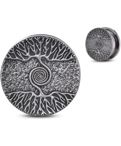 Life Tree Earrings Piercing Plugs Screw Back Stainless Steel Gauges Tunnels. S8576G 0g(8mm) $10.25 Body Jewelry