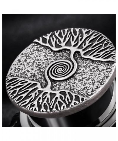 Life Tree Earrings Piercing Plugs Screw Back Stainless Steel Gauges Tunnels. S8576G 0g(8mm) $10.25 Body Jewelry