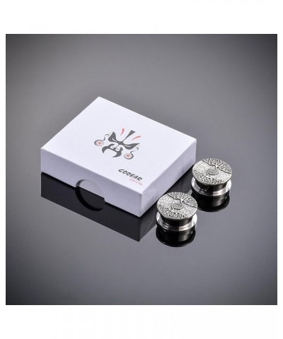 Life Tree Earrings Piercing Plugs Screw Back Stainless Steel Gauges Tunnels. S8576G 0g(8mm) $10.25 Body Jewelry