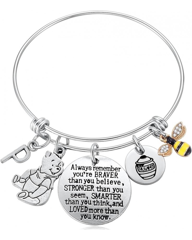 Inspired by Classic You Are Braver Than You Believe, Bee, Hunny, Pooh Bear Charm Inspirational Gifts for Women Girls P $7.40 ...