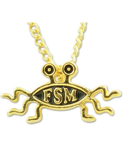 FSM Flying Spaghetti Monster Necklace - [1" Wide] Gold $14.74 Necklaces