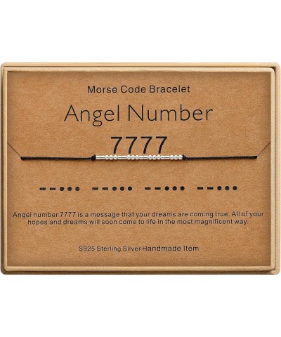 Angel Number Bracelets for Women Number Morse Code Bracelets Numerology Jewelry Inspirational Gifts for Women 7777 $11.38 Bra...