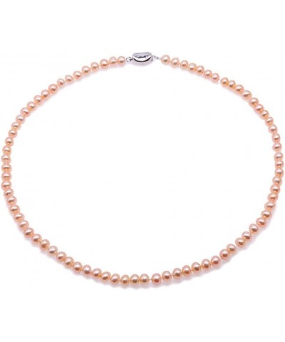 Necklace Set Classic AA Quality 6-7mm Round Pink Pearl Necklace Bracelet and Earrings Set necklace $22.05 Jewelry Sets