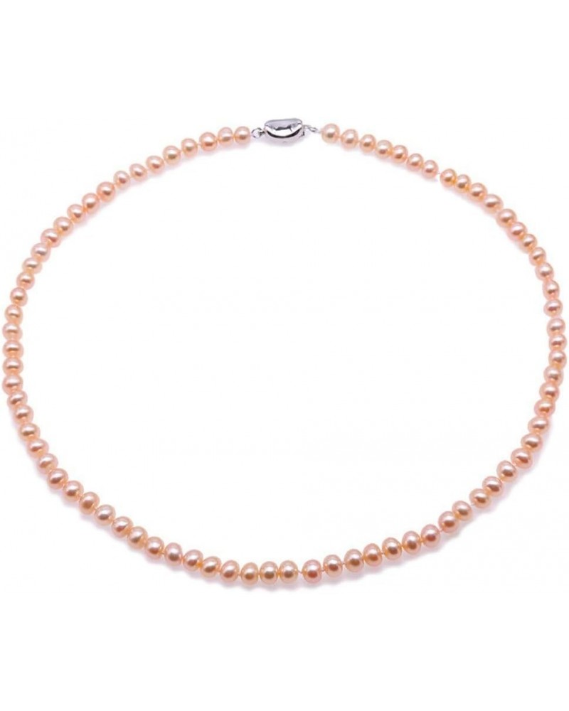 Necklace Set Classic AA Quality 6-7mm Round Pink Pearl Necklace Bracelet and Earrings Set necklace $22.05 Jewelry Sets