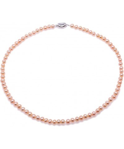 Necklace Set Classic AA Quality 6-7mm Round Pink Pearl Necklace Bracelet and Earrings Set necklace $22.05 Jewelry Sets