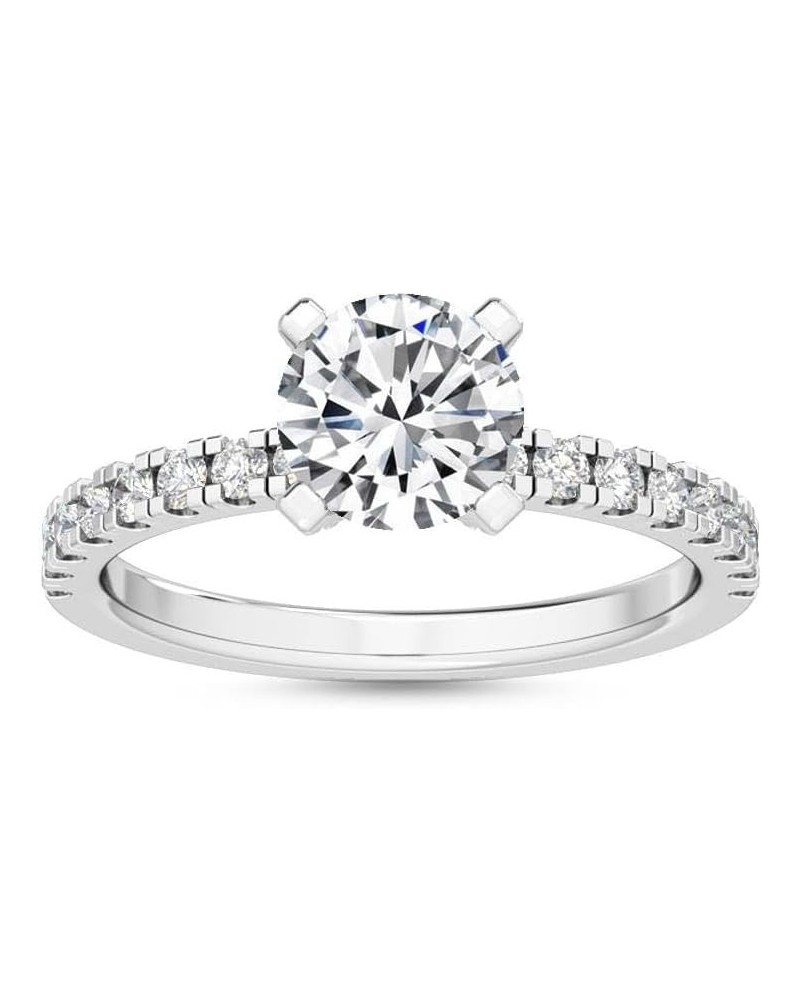 1-5 Carat (ctw) White Gold Round Cut LAB GROWN Diamond Hidden Halo Engagement Ring (Color D-E Clarity VS1-VS2) 6.5 Platinum $...