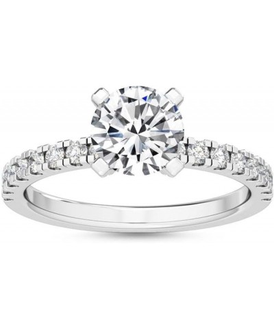 1-5 Carat (ctw) White Gold Round Cut LAB GROWN Diamond Hidden Halo Engagement Ring (Color D-E Clarity VS1-VS2) 6.5 Platinum $...