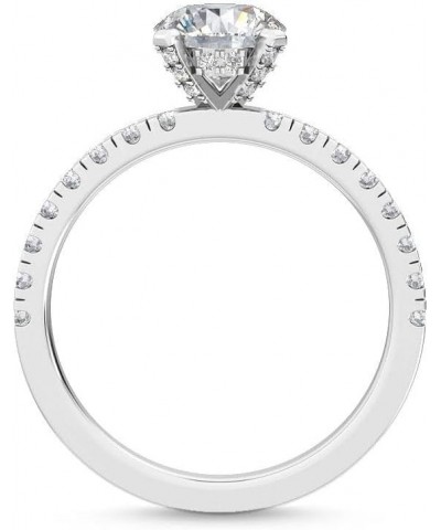 1-5 Carat (ctw) White Gold Round Cut LAB GROWN Diamond Hidden Halo Engagement Ring (Color D-E Clarity VS1-VS2) 6.5 Platinum $...