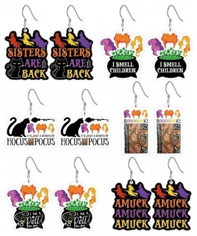 Double-Sided, Fine Acrylic, Spooky Witch Sisters Halloween Witch Earrings and Necklaces, Witch Costume Accessories, Halloween...