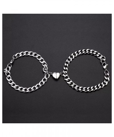 2pcs Matching Heart Bracelets for Couples Bracelets for Bf and Bf Long Distance Touch Bracelets Heart Pinky Promise Bracelets...