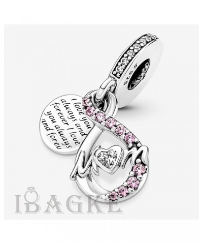 Mother's day gift charm for bracelets 925 Sterling Silver Charms Heart Love Mom Mother Daughter Son Charm Dangle Beads Charms...