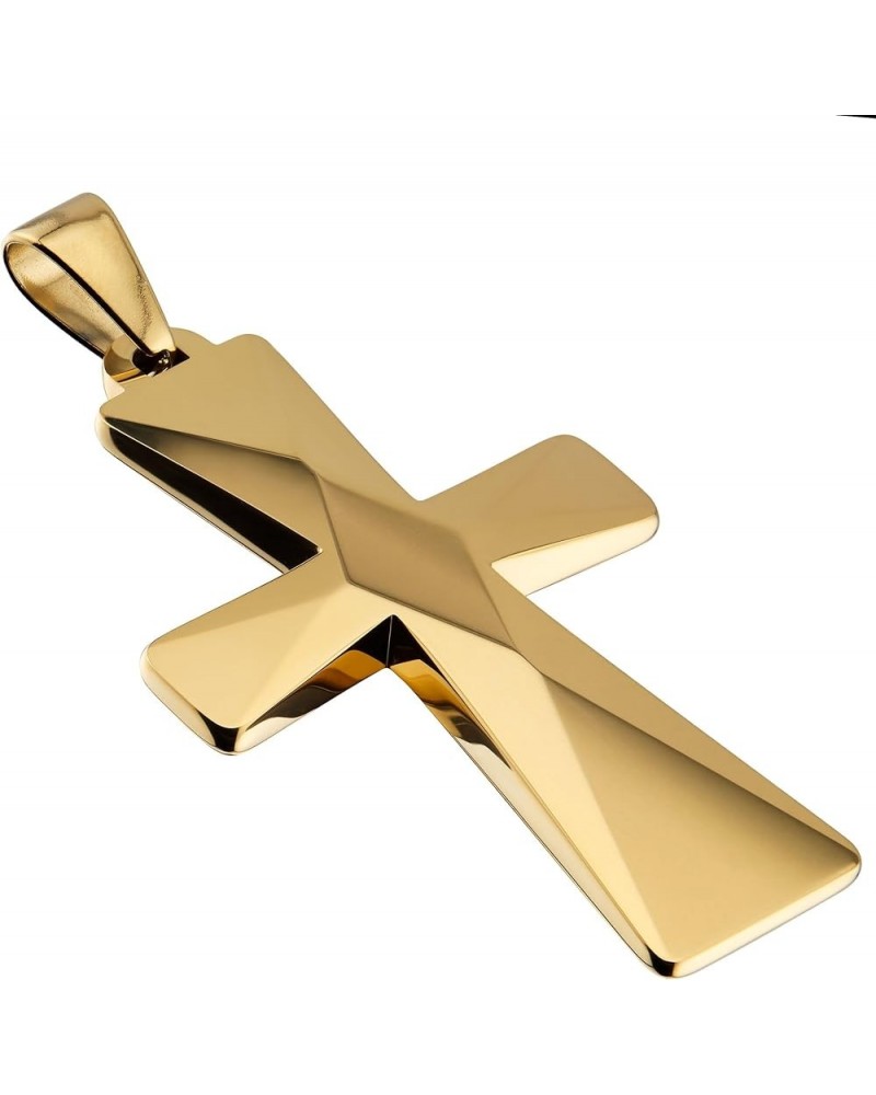 Tungsten Carbide Crosses Large or Small with a Matching Color Cuban Chain Selection of Narrow or Wide 20.0 Inches Large Gold ...